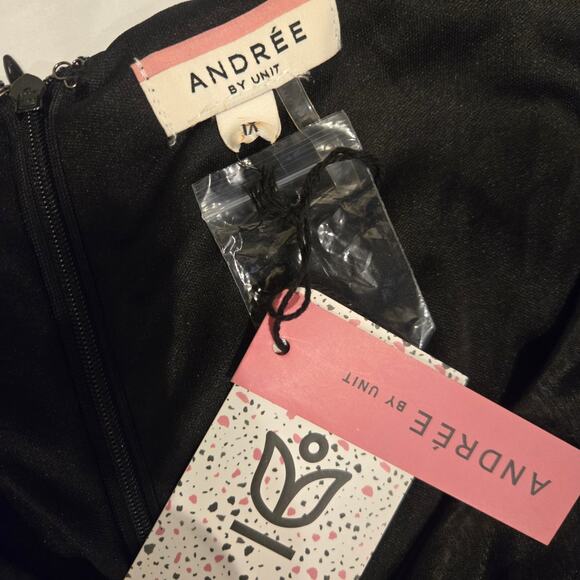 NWT Andrée by Unit Whimsigoth Vamp Witchy Black Satin Midi Long Sleeve Dress 2X - Picture 8 of 12